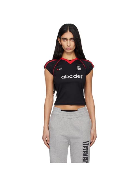 Black & Red Alphabet Football Jersey T-shirt