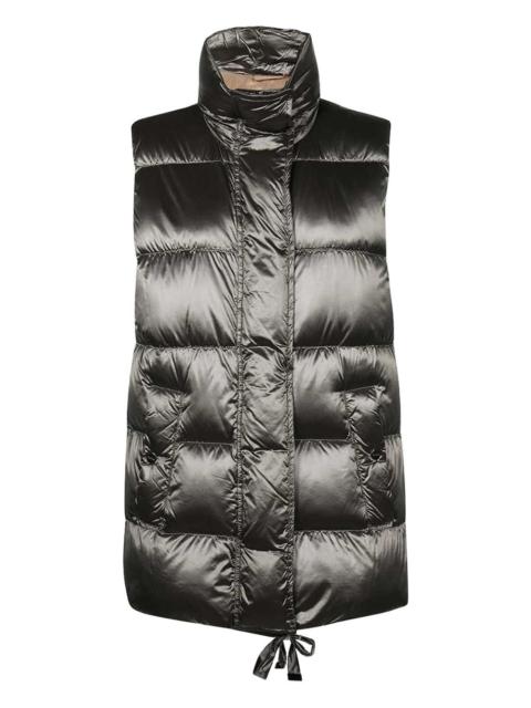 high-neck quilted gilet