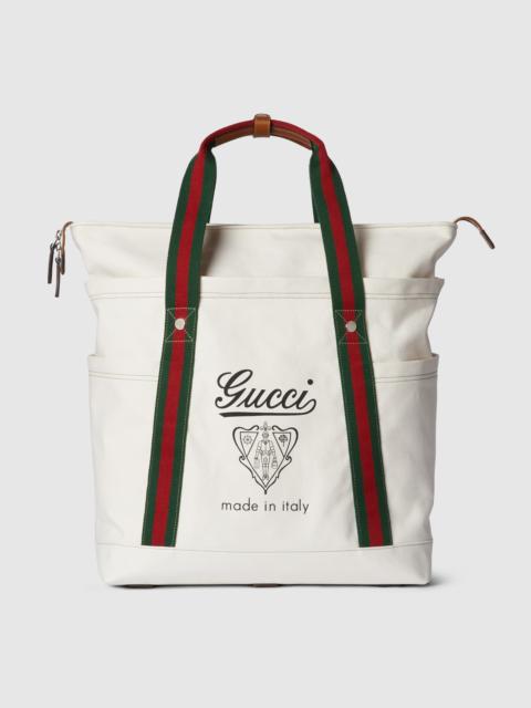 Medium printed canvas bag with Web