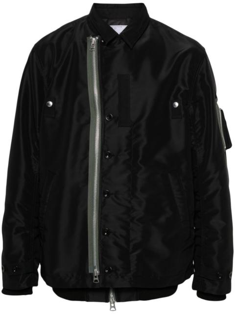 contrasting-trim layered bomber jacket