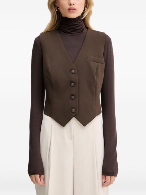 button chest-pocket vest