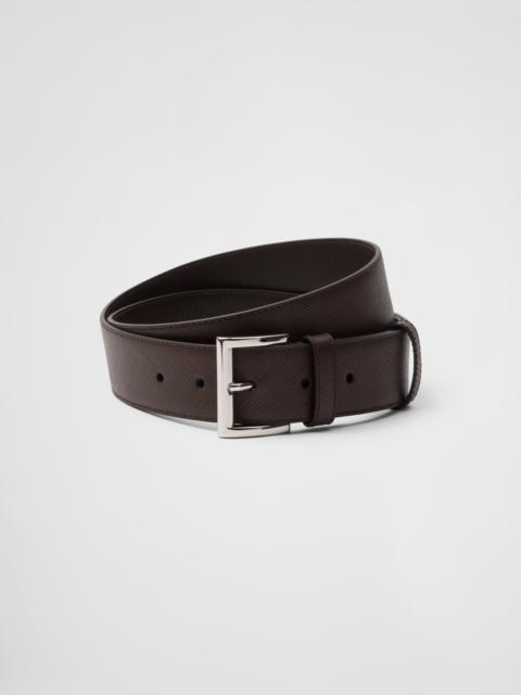 Saffiano leather belt