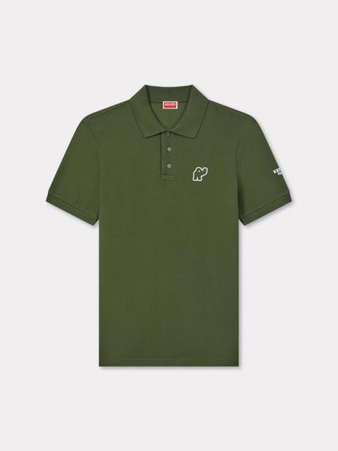 'KENZO Elephant Logo' embroidered slim polo in cotton