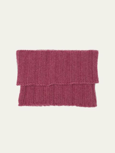 Men's Ribbed Logo Turtleneck Scarf