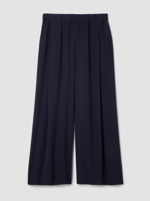 Silk Georgette Crepe Wide-Leg Pant