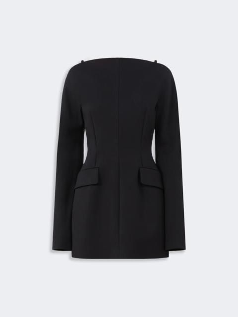 Short contoured cady dress - BLACK