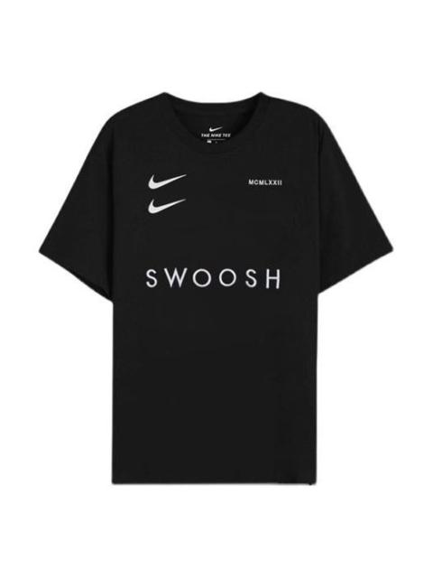 Nike Sportswear Swoosh Chest Sports Round Neck Short Sleeve Black DH0030-010