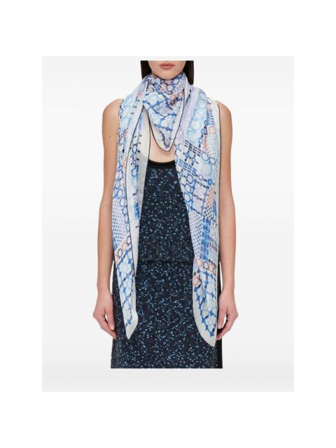 geometric-print silk scarf