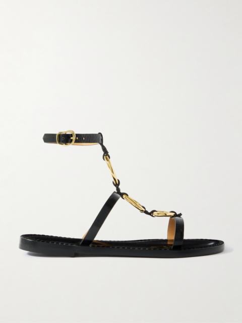 The Bazaruto Embellished Croc-effect Leather Sandals