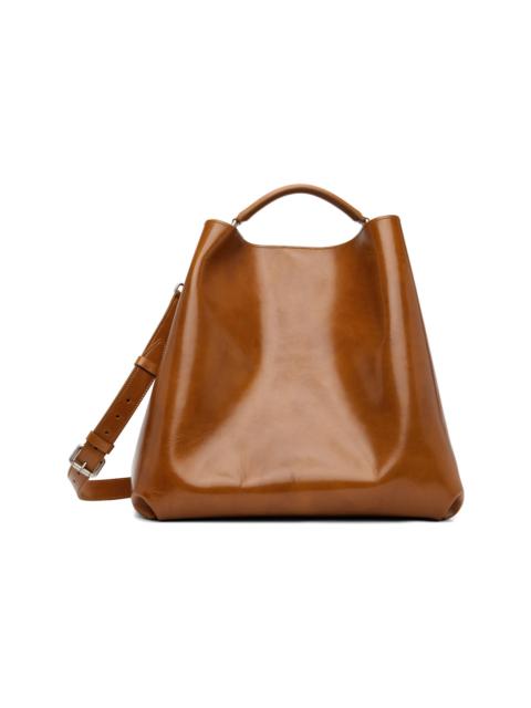 Brown Embossed-Logo Bag