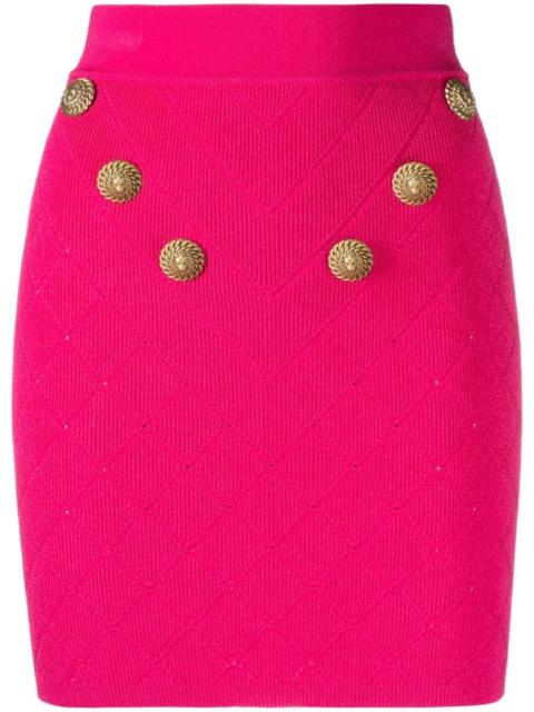 button-embellished miniskirt