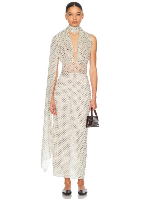 The Scarf Dress in Printed Silk Chiffon