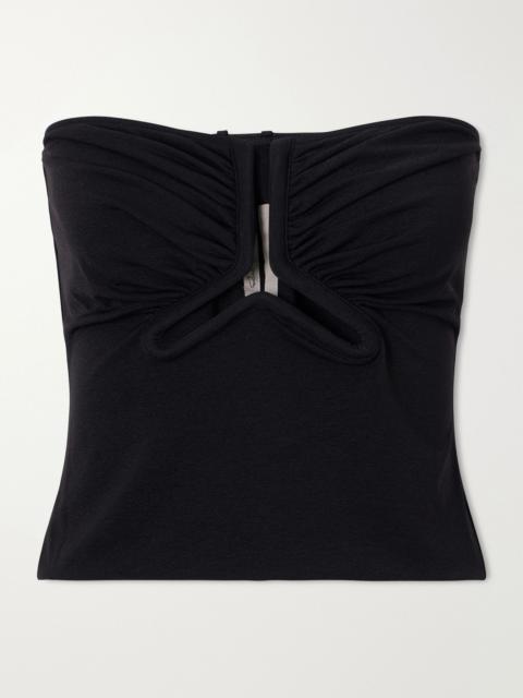 Alannah strapless cut-out stretch-jersey top Black