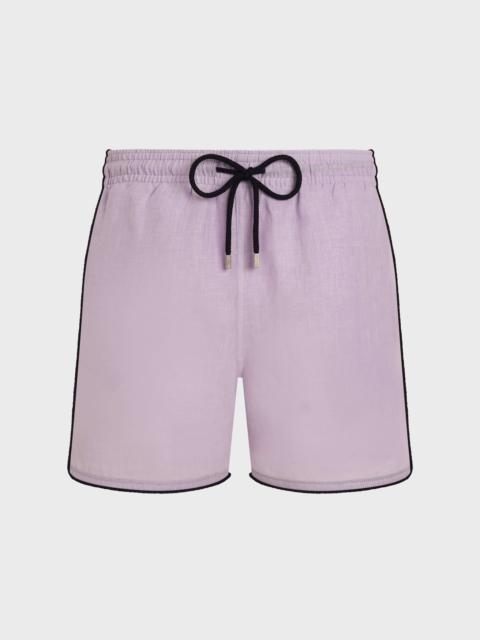 MEN LINEN SWIM TRUNKS SOLID