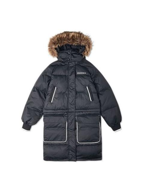 (WMNS) Converse Convertible Long Down Jacket 'Black' 10020023-A02