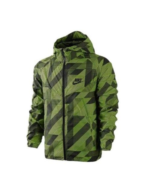Nike Nike Splicing Chest Brand Logo Geometry Pattern Printing hooded ...