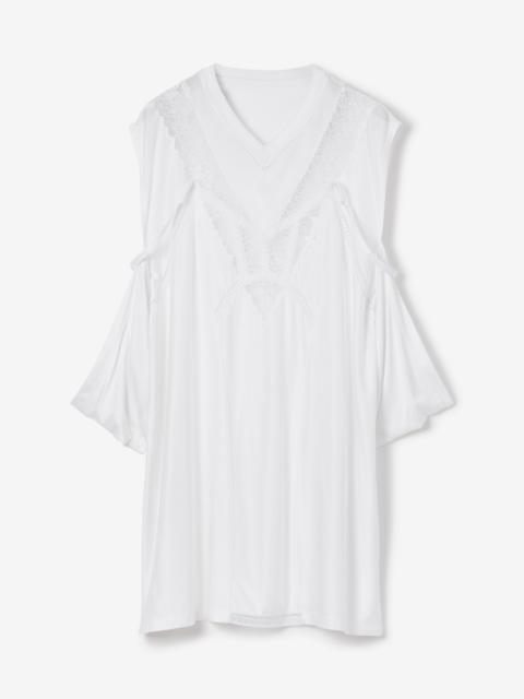 Lace Panel Jersey Reconstructed T-shirt Dress