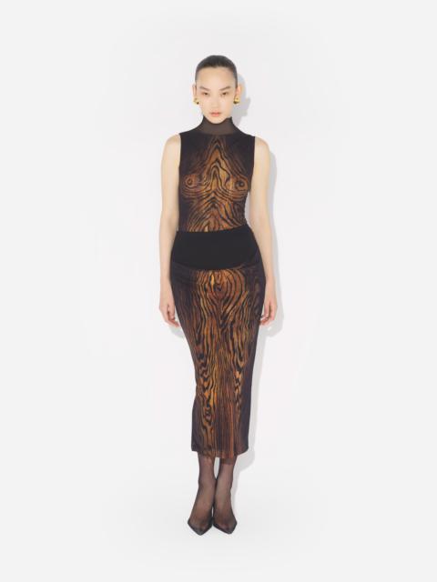 THE LONG DRAPED WOOD SKIRT