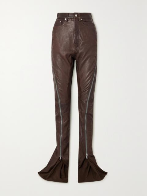 Bolan Banana Cotton-paneled Leather Flared Pants