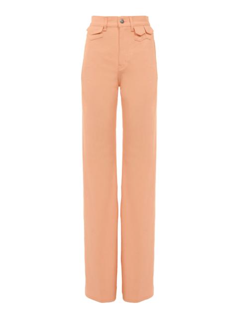 Rigid High-Rise Organic Denim Flared Jeans orange
