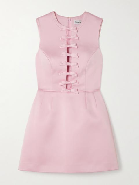 Aymee Bow-embellished Satin-twill Mini Dress