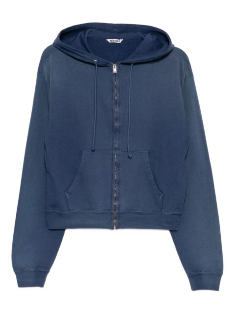 pima-cotton dyed zip hoodie