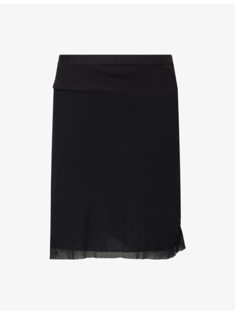 Bias-Cut Silk Mini Skirt