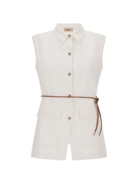 button belted waistcoat