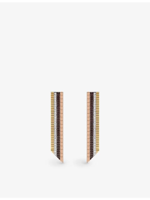 Quatre Classique 18ct white, yellow and pink-gold, PVD and 1.06ct brilliant-cut diamond drop earring