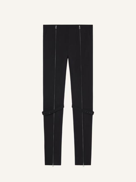 ZIPPED STRETCH WOOL TAILORED PANTS