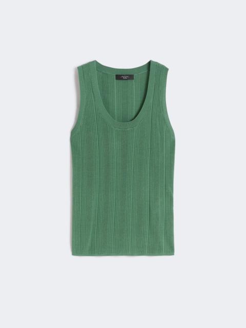 Viscose yarn sleeveless jumper - GREEN