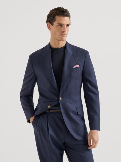 Virgin wool chevron Tailor blazer with peak lapels