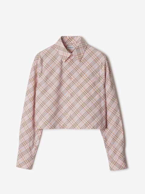 Cropped Check Cotton Shirt