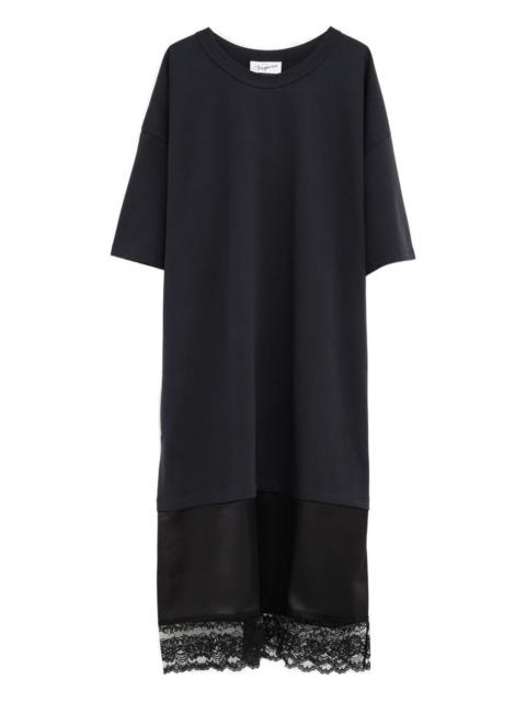 lace-trim midi dress