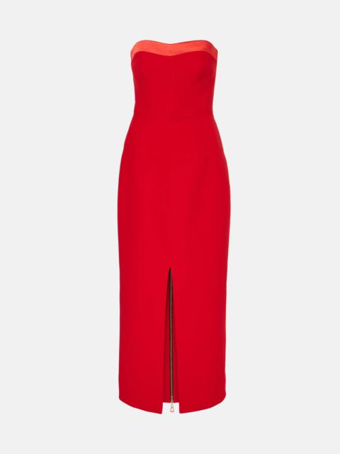 Sydney satin-trimmed midi dress