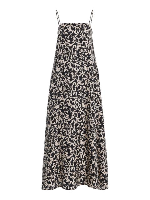 Melfi Flared Silk Maxi Dress black