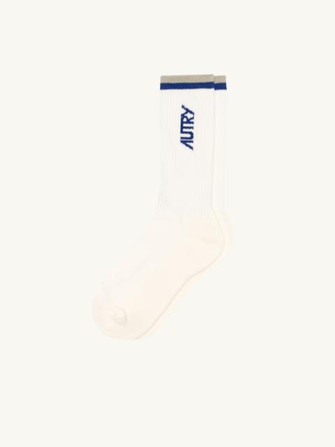 JACQUARD STRIPED SOCKS WITH LOGO UNISEX