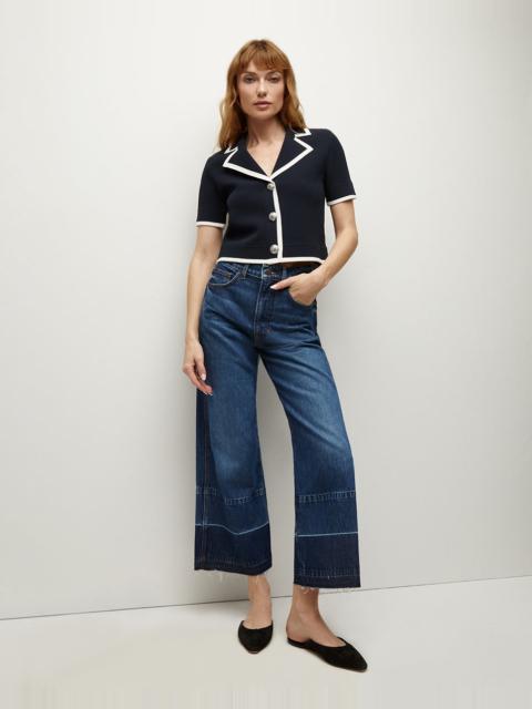 TAYLOR RELEASED HEM CROPPED WIDE-LEG JEAN