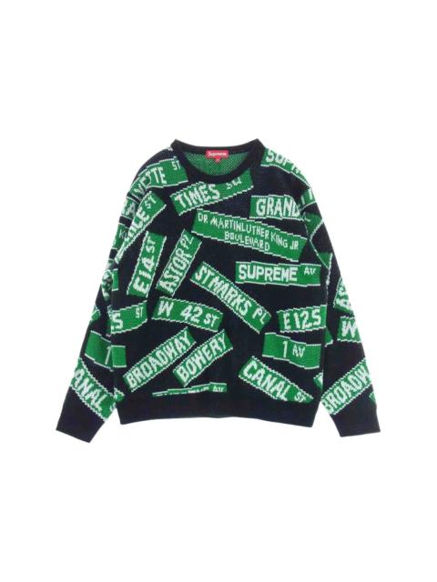 Supreme Street Signs Sweater Black