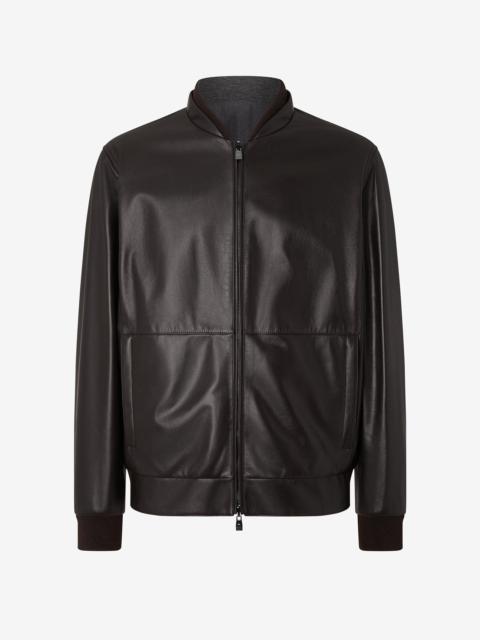 Brown reversible nappa leather gilet