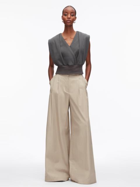 Draped Sleeveless French Terry Top
