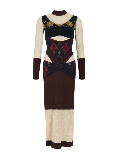 Regenerated Lozenge Knit Fitted Dress