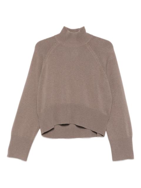 high-neck cropped sweater