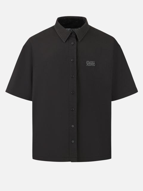 Reversible Washed Logo Embroidery and Embossing Relax Fit Jersey Shirt