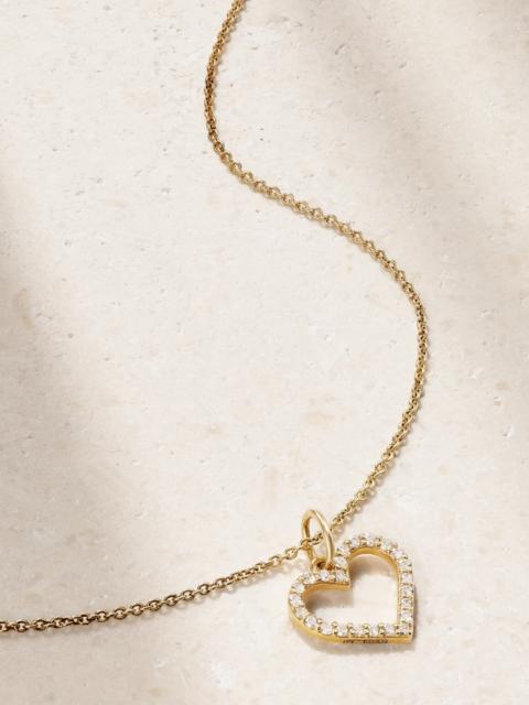 Open Heart 14-karat Gold Diamond Necklace