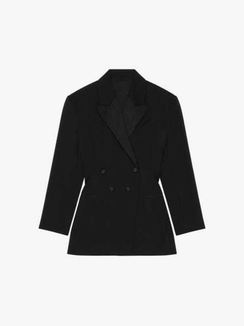 JACKET IN WOOL WITH PLEATED BACK