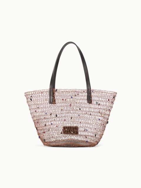 STAUD JEWEL BUCKET BAG MULTI COLOR BEADS
