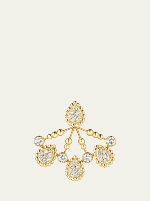 Yellow Gold Serpent Boheme Stud Earring with Diamond Extra-Small Motif, Single