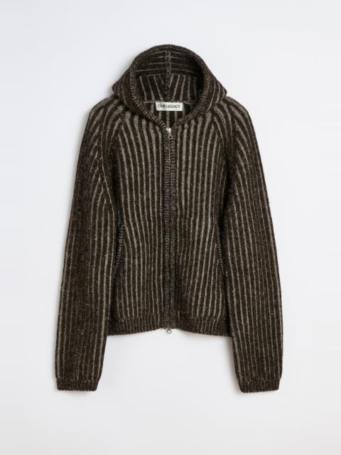Level Hood Vanise Brown Stripe Isels Wool