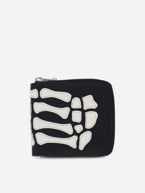 Thumb Up Bone Band Zip Wallet Black